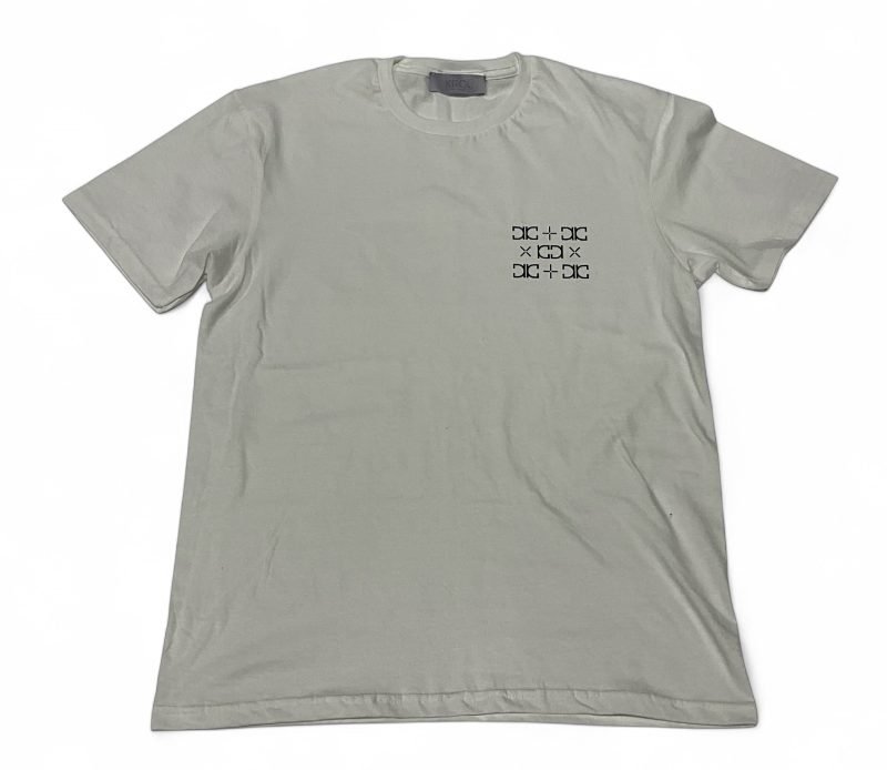 Monogram Dark Print White T Shirt
